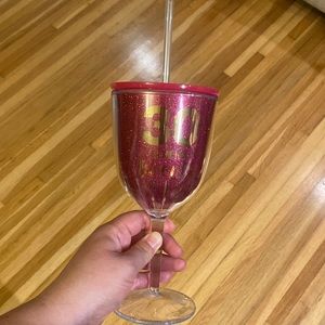30 is the new Twenty wine glass with lid and straw. Perfect for a 30th party